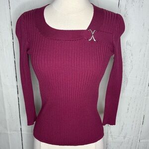 REQ Ribbed Magenta Sweater